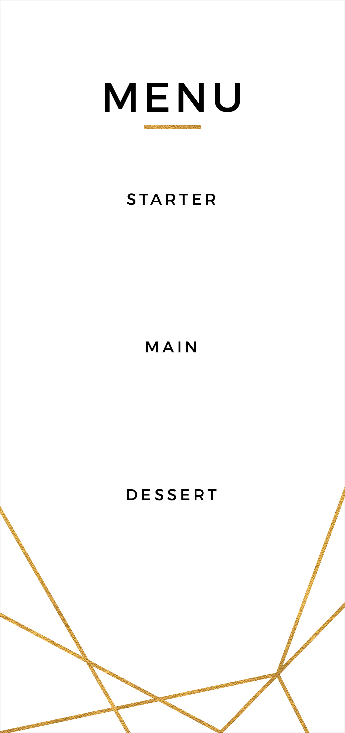geometric dinner party menu template