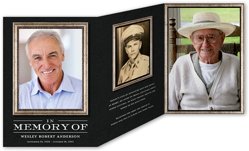 tri fold photo sympathy card
