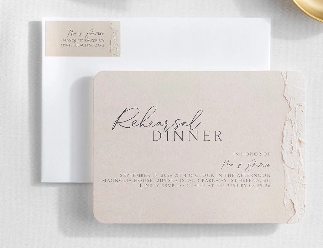 elegant rehearsal dinner invitation