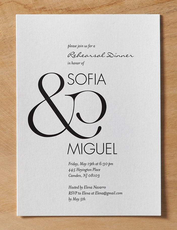 simple rehearsal dinner invitation