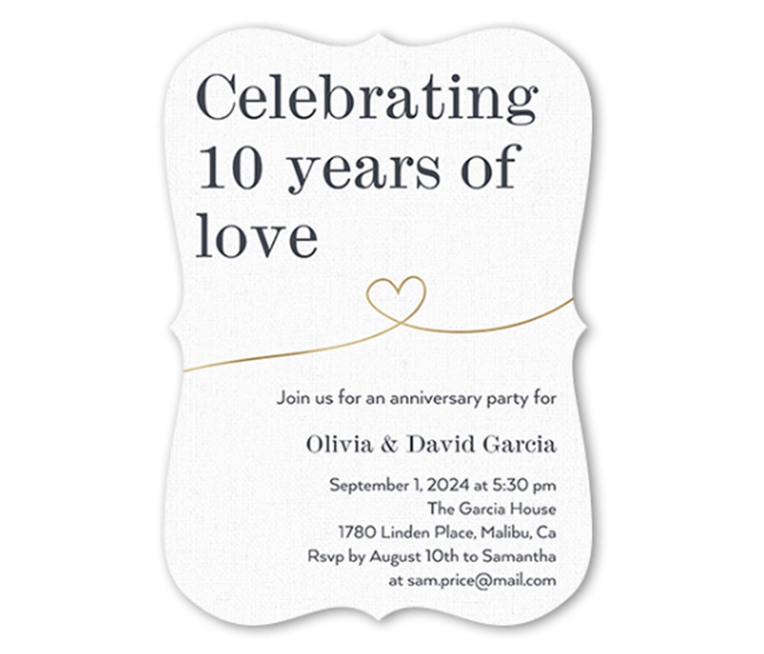 wedding anniversary invitation