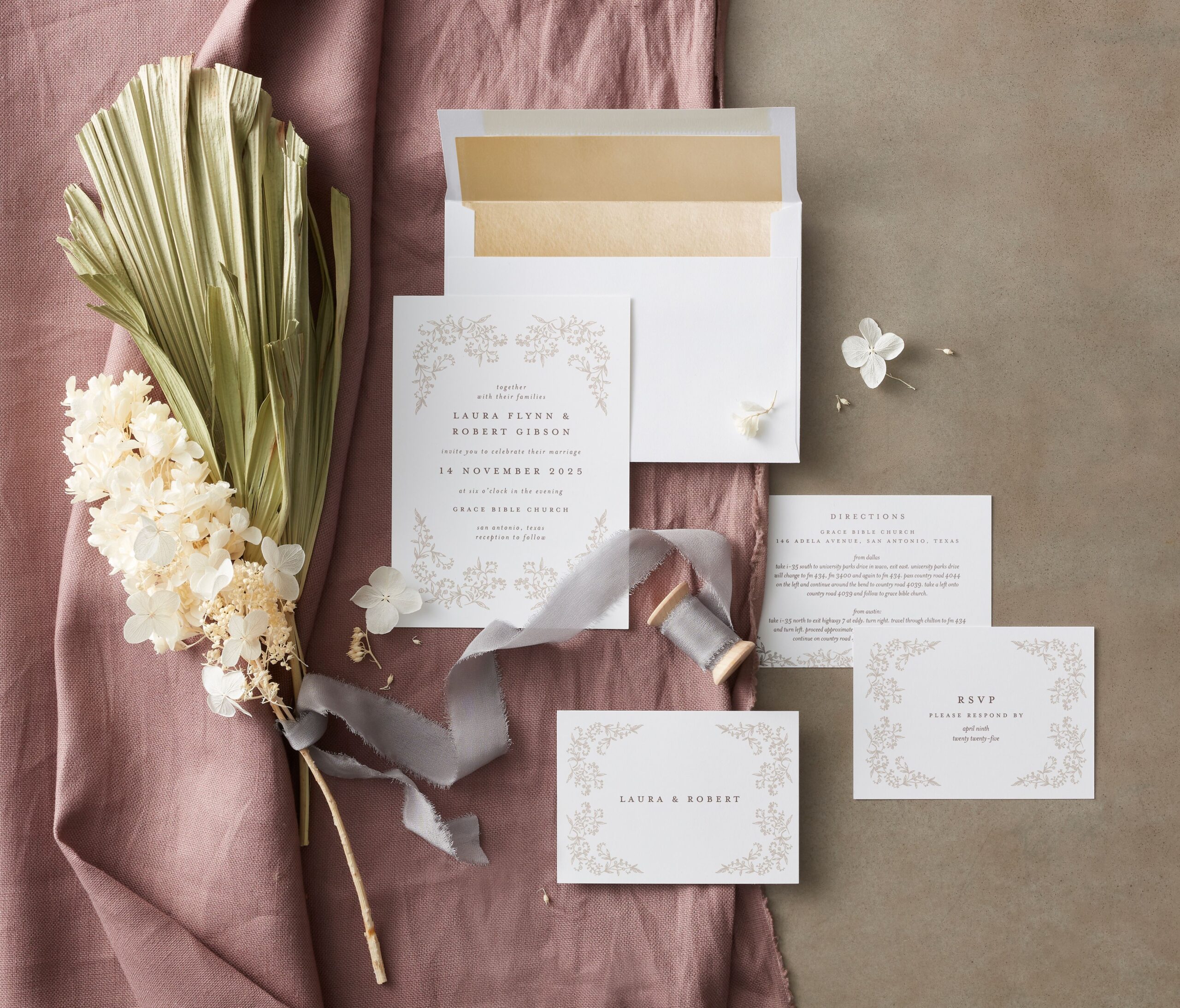 floral wedding cards