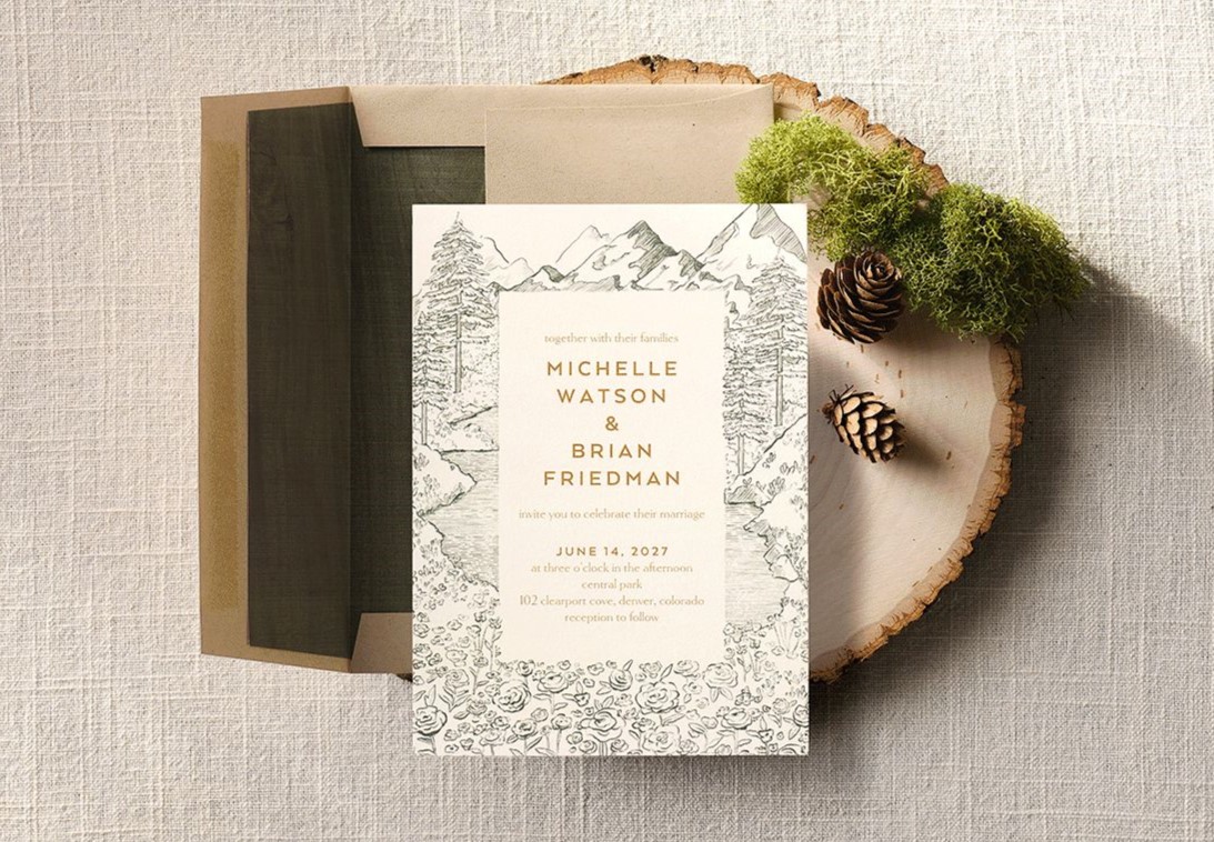 rustic wedding invitation