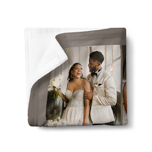 wedding fleece photo blanket