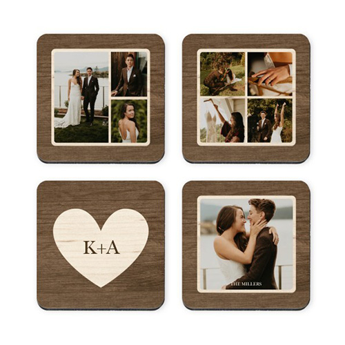 wedding photo coasters