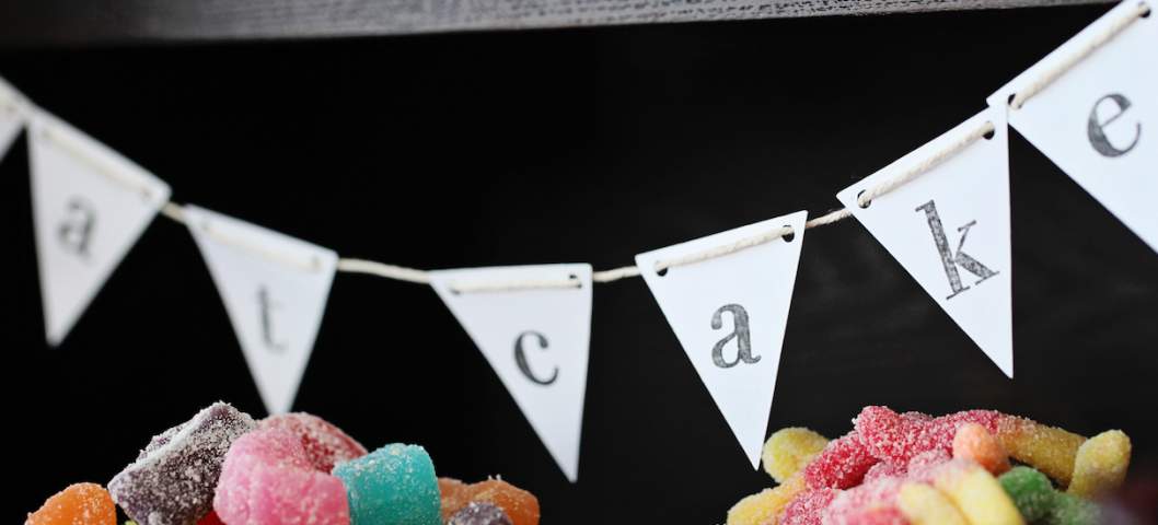 eat cake birthday party banner