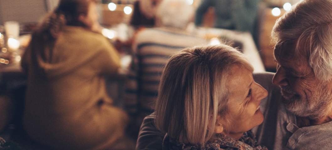 a couple at a retirement party