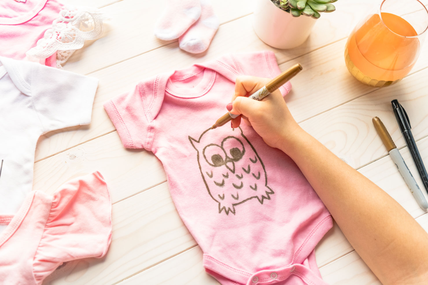 Onesies fabric painting.