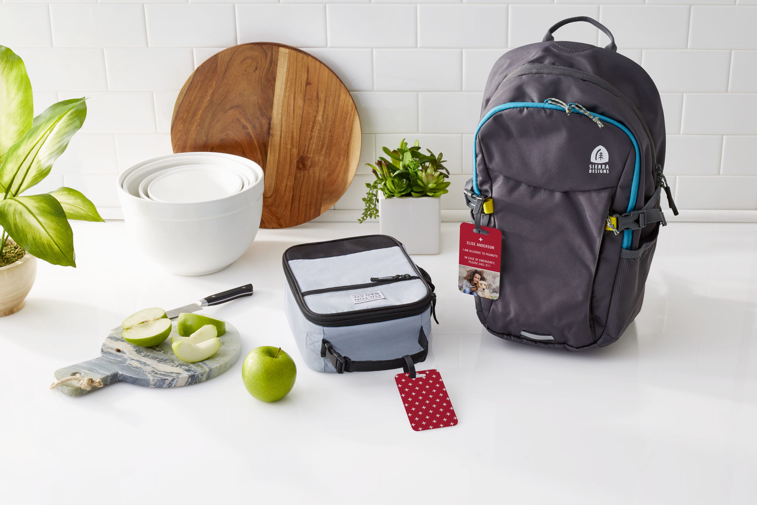 personalized luggage tags that show important health info and descriptions