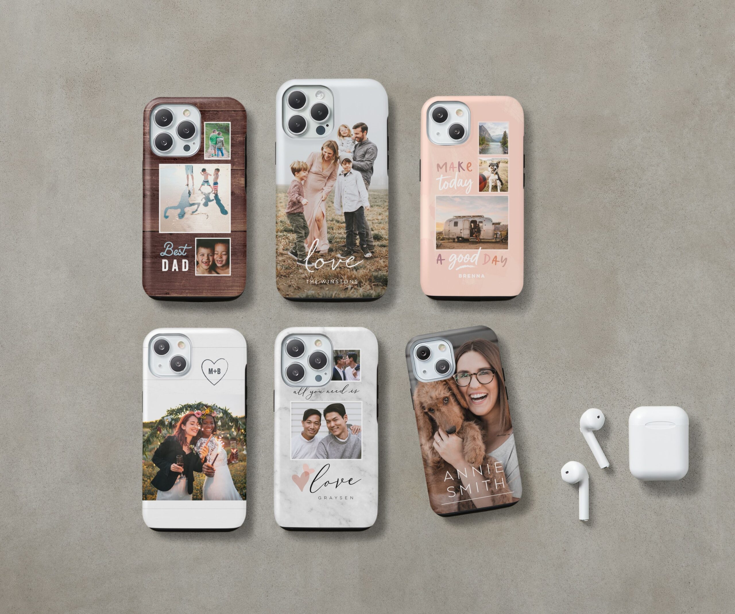 collection of custom iphone cases with photos
