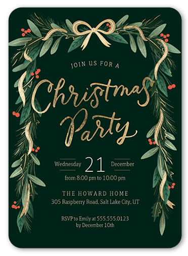 green christmas party invitation