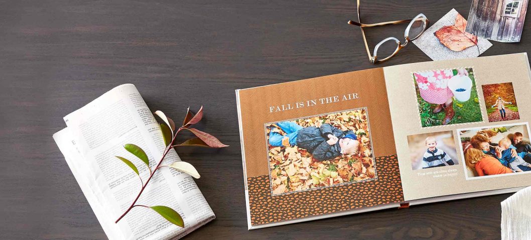 Photo book with fall images.