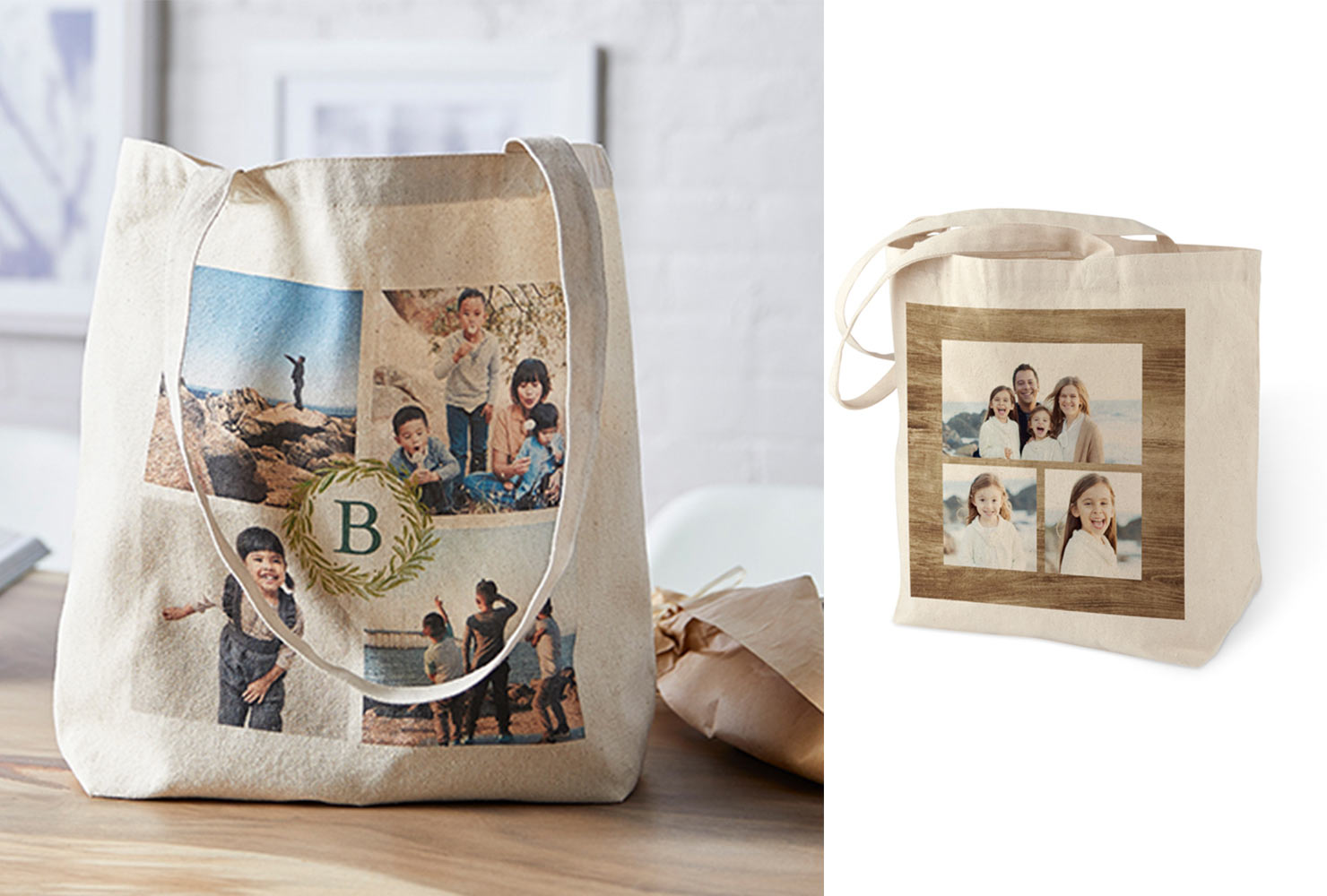 Photo tote bags. 