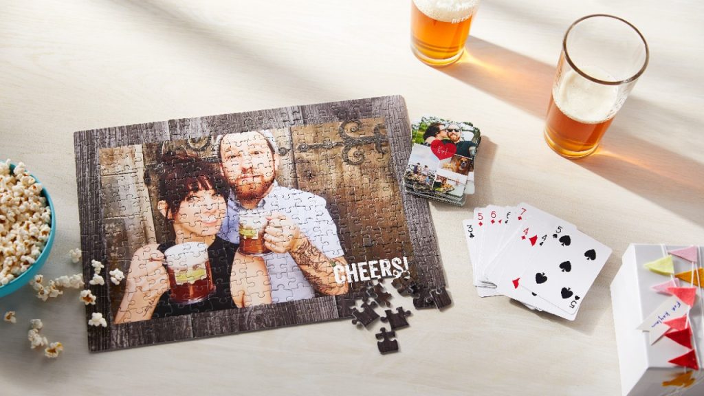 custom photo puzzle and playing cards