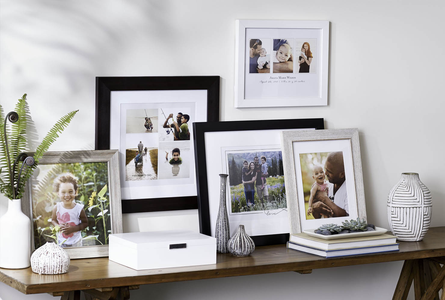 Framed print photo collages