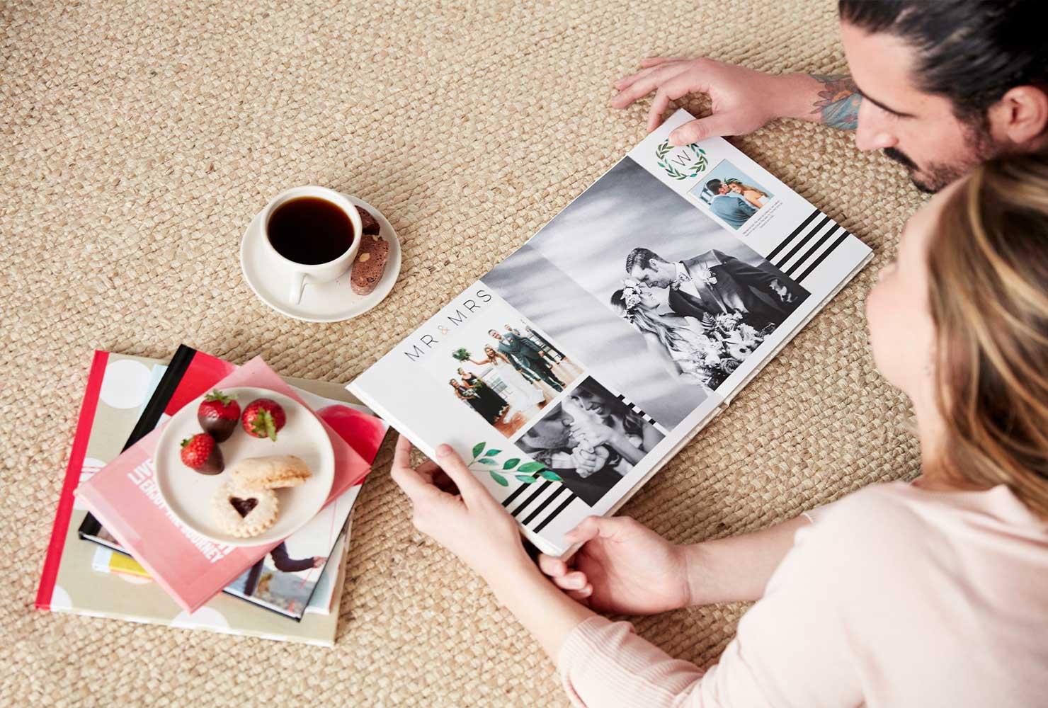 make your own wedding photo book with square photo book design