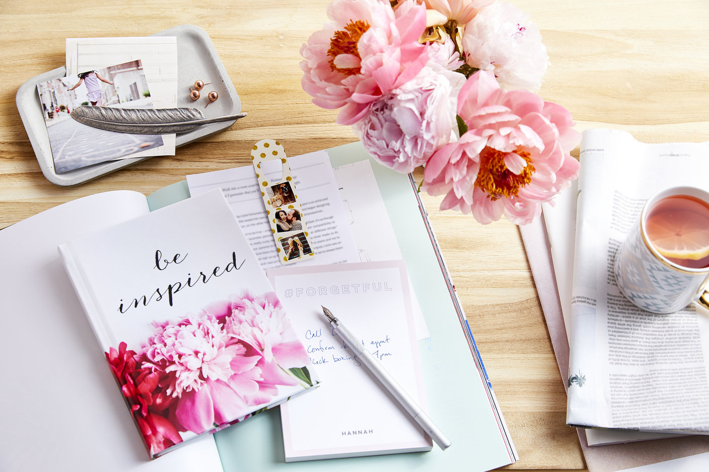 stationery at desk