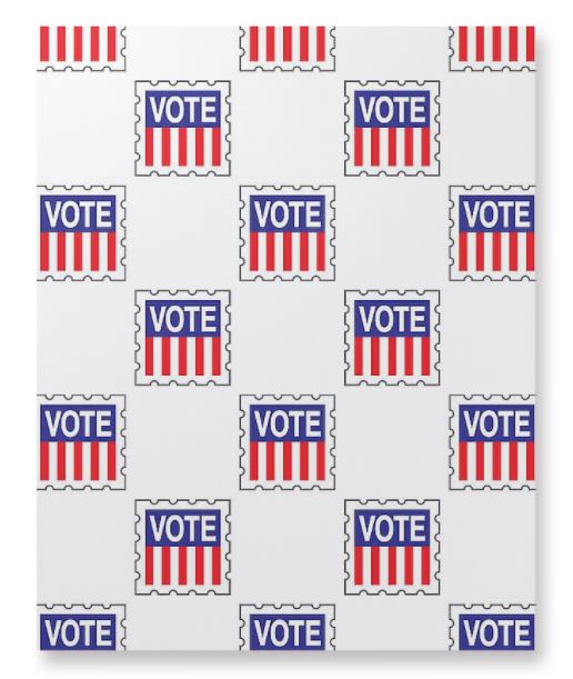 Custom wall art canvas print designed with vote artwork