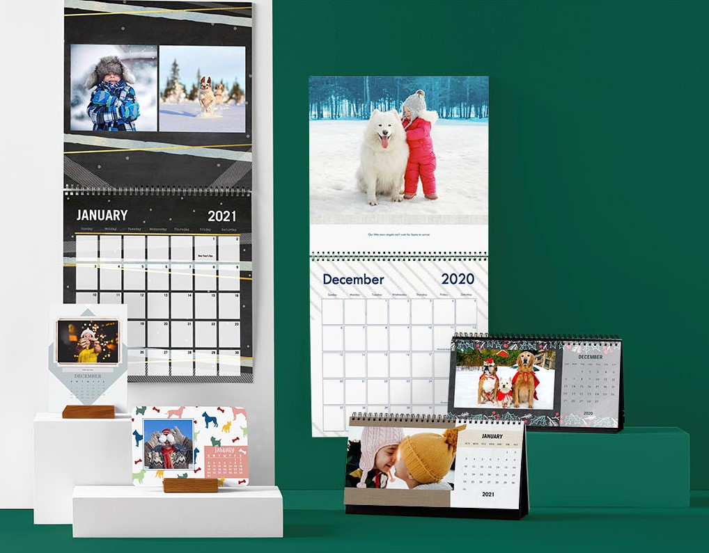 Custom calendars for holiday gifts with variation of personalized calendars