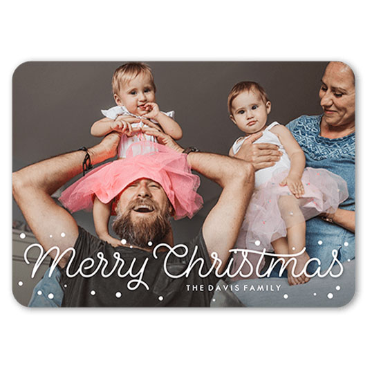 Bouncy Dots Holiday Card with family doing candid poses