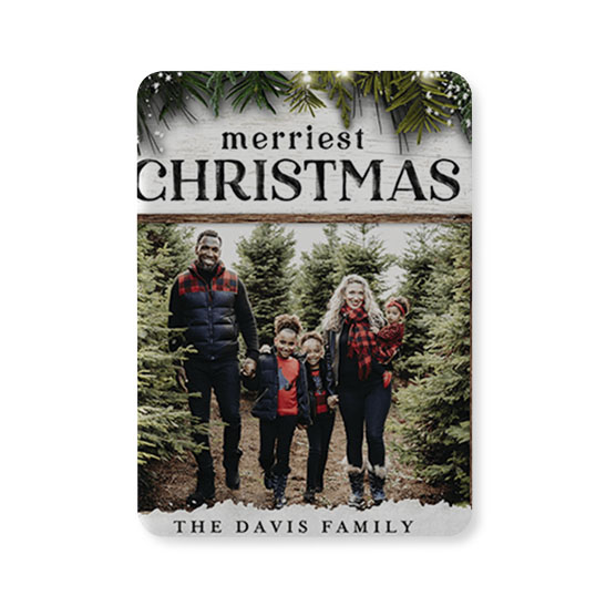 Proud Boughs Holiday Card with family in christmas tree farm
