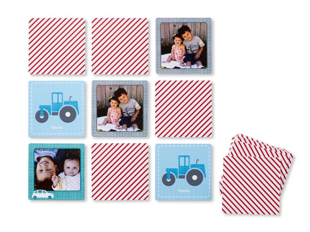 Kids memory game with custom background and pictures