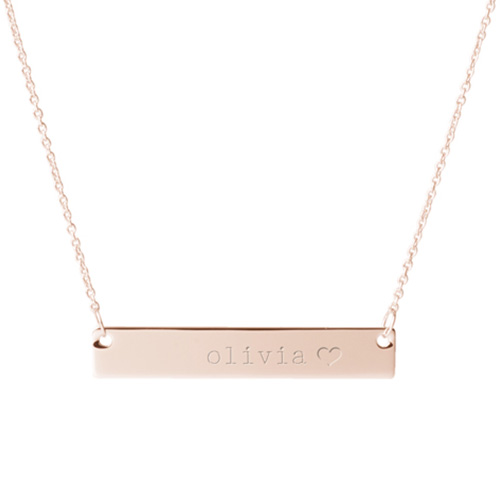 engraved bar necklace