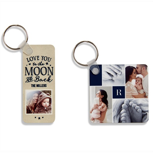 Keychain with quotes and pictures with different layouts and pictures