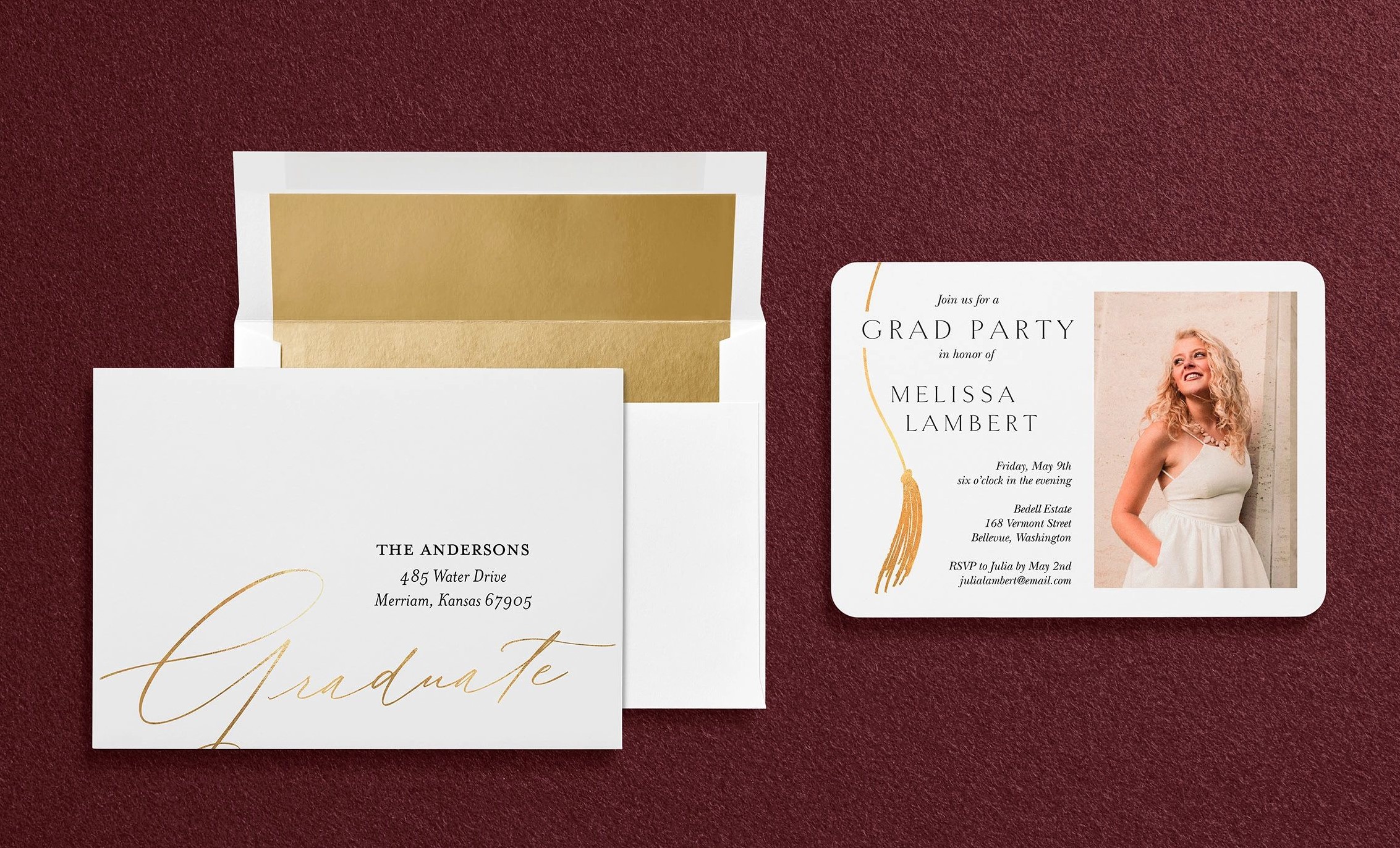 graduation invitation and envelope