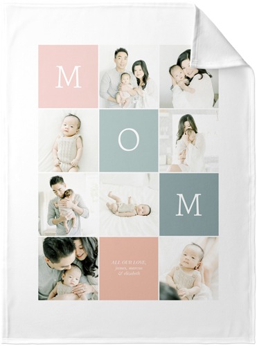 new color block mom fleece photo blanket