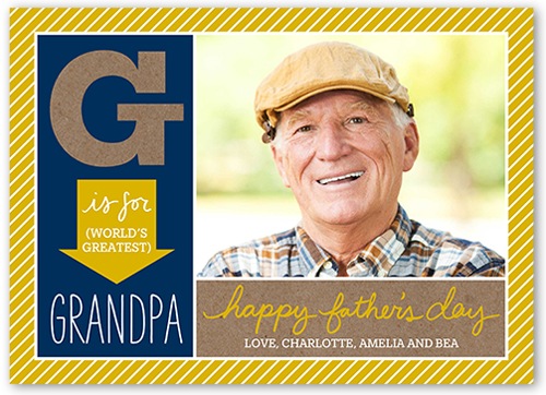Greatest Grandpa Father's Day Card featuring an old man wearing a yellow beret