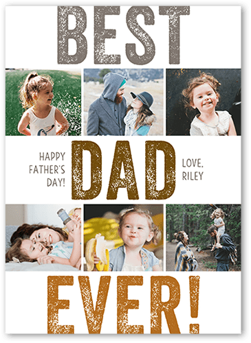 Best Dad Ever Father's Day card featuring six photos of a Dad and his daughter