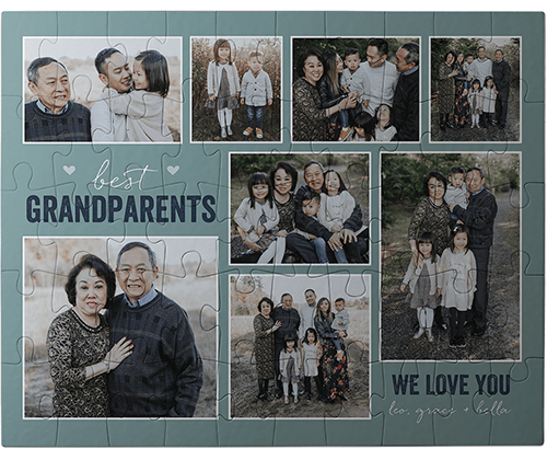 Simple Heart Best Large Piece Puzzle with family photos and custom colors