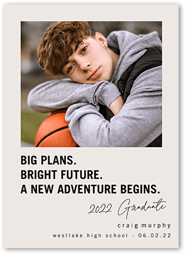 class of 2022 big plans vertical one image graduation announcement