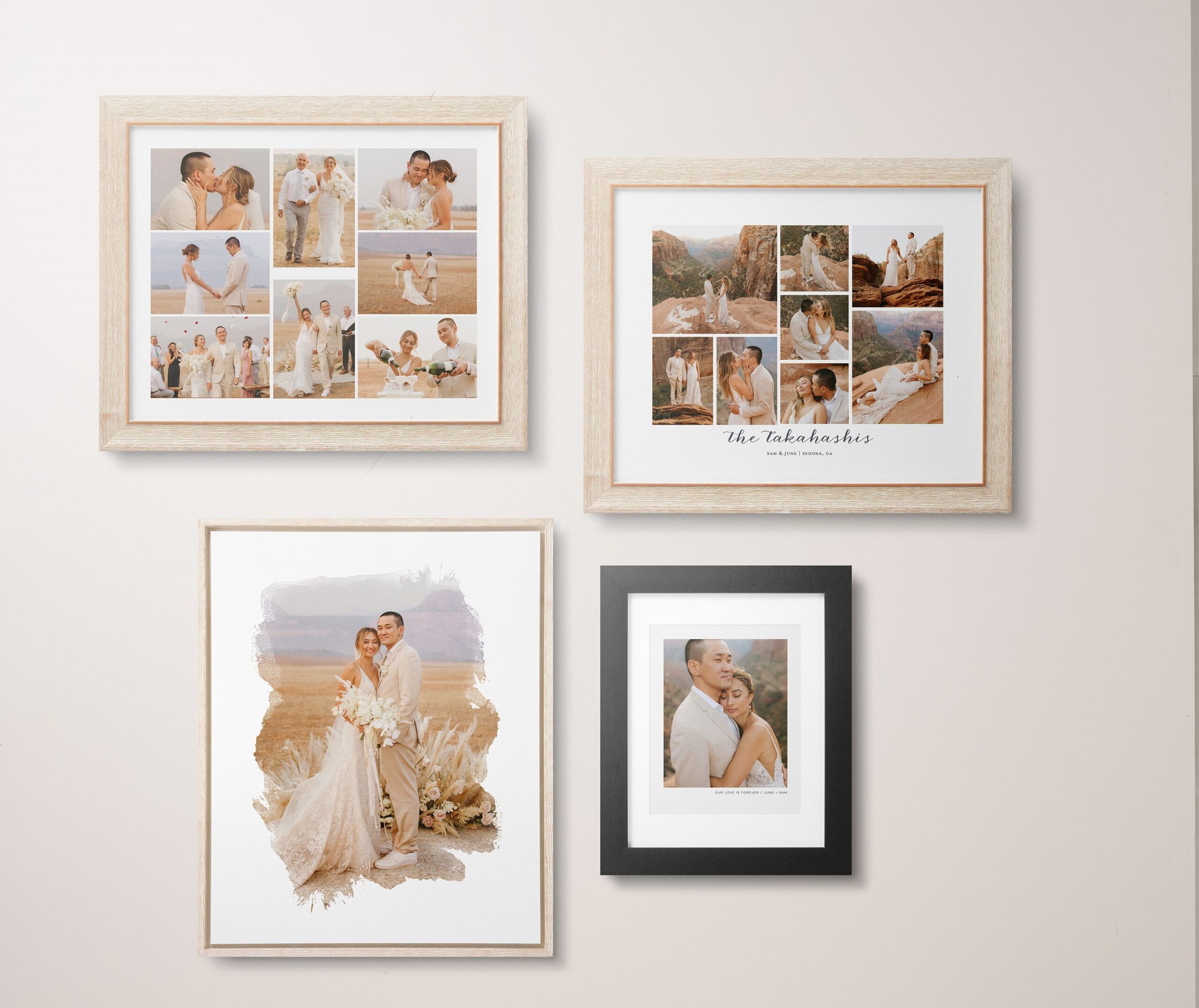 four hanging wall art pieces