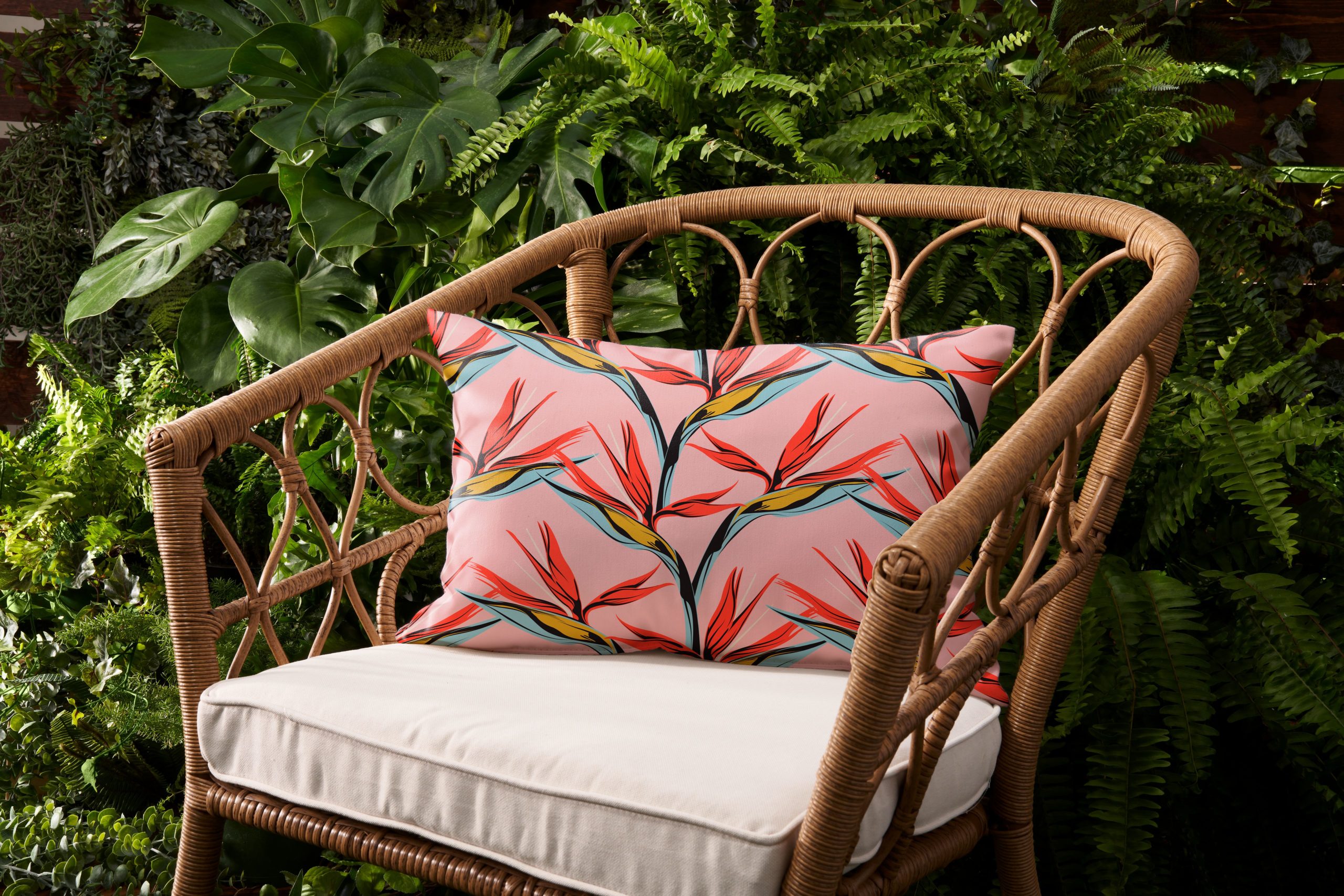 Outdoor pillow on a chair