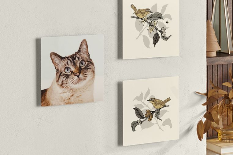 Custom metal photo tiles