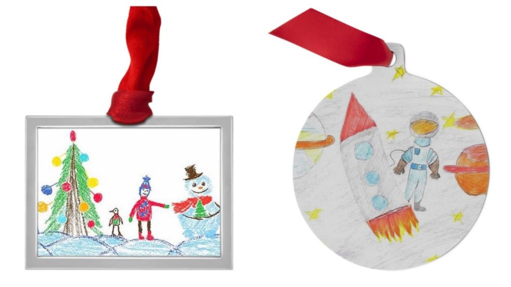 personalized christmas ornaments made with kids artwork