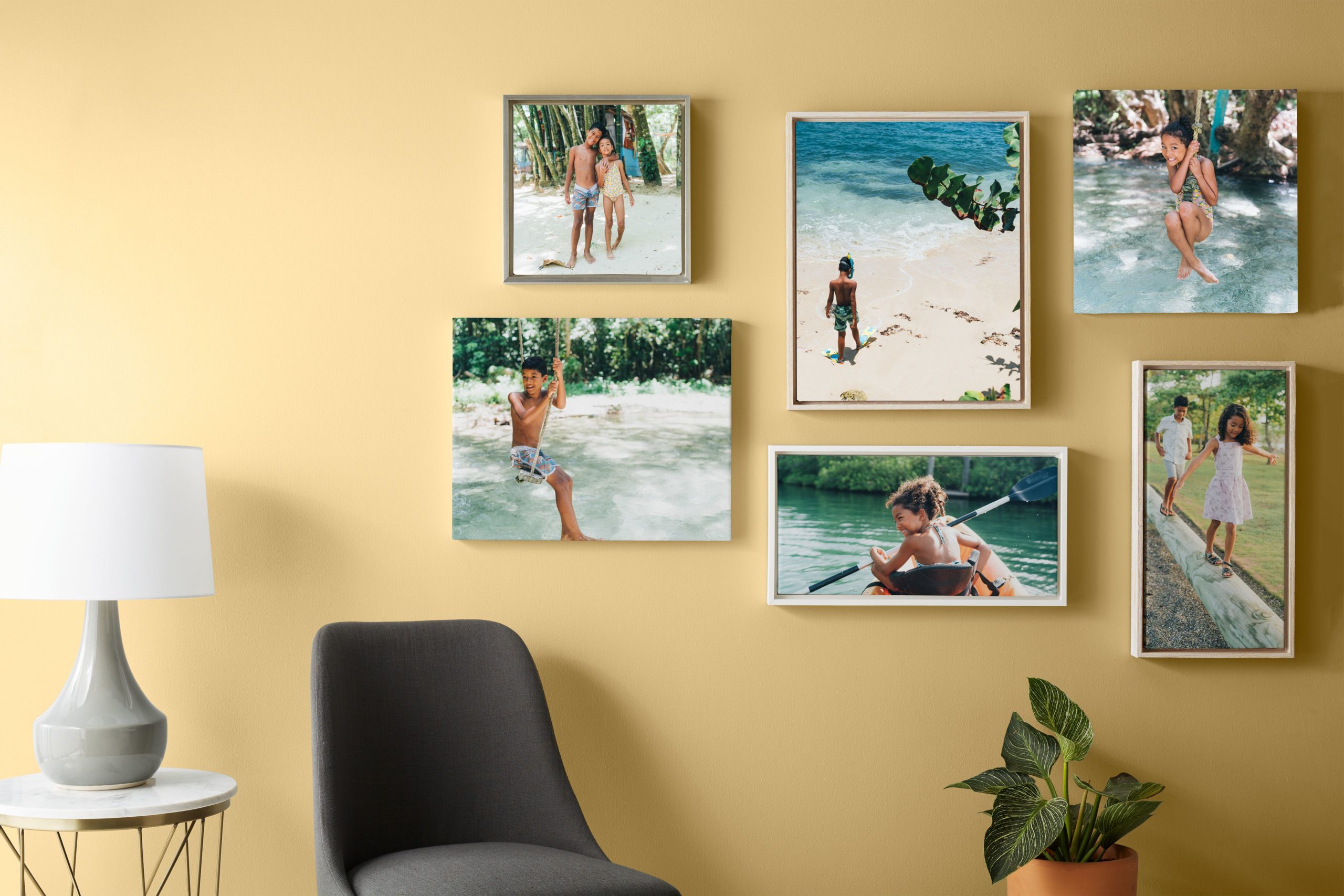 custom canvas prints hanging on a wall