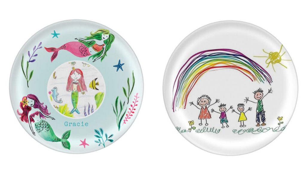 custom plates made with kids artwork
