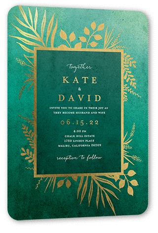 Botanical wedding invitation with maximalist design