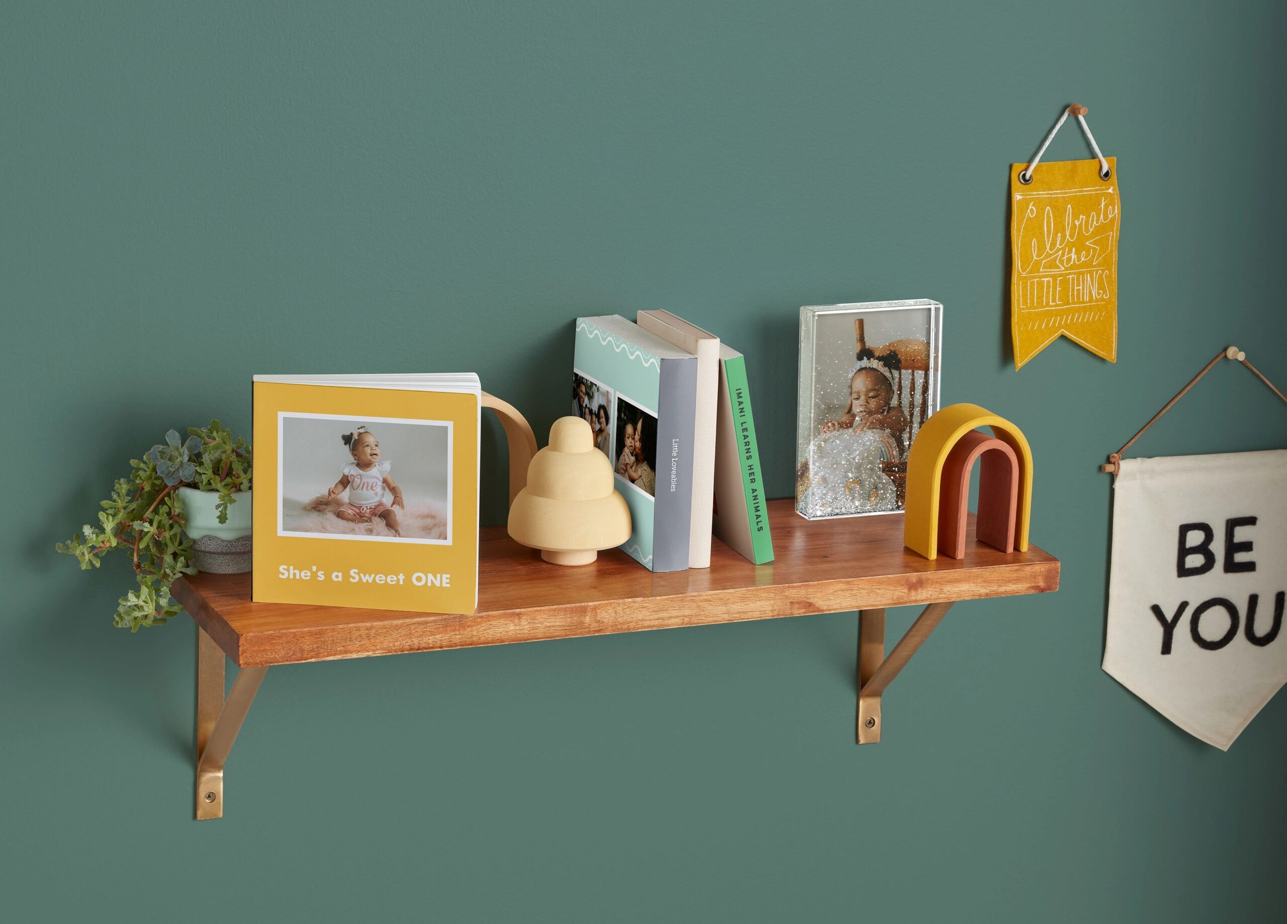 custom board books on a shelf