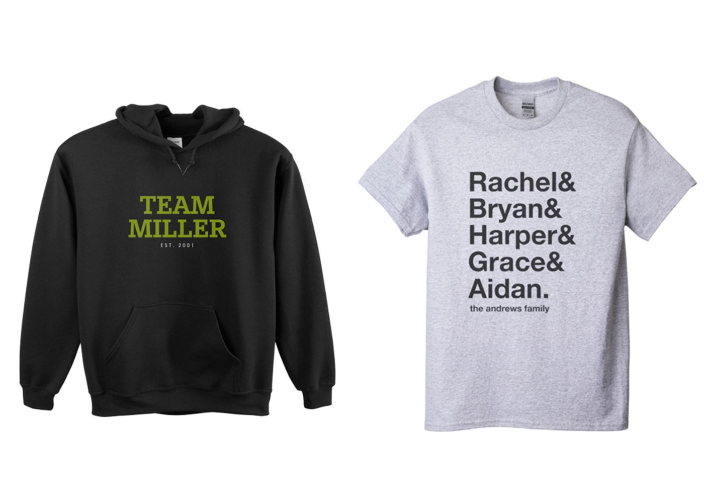 custom hoodie and t-shirt