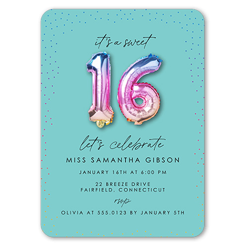 sweet 16 birthday invitation