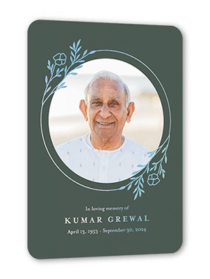 Personalized in memoriam card with photo