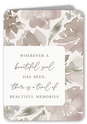 Custom sympathy card with example wording