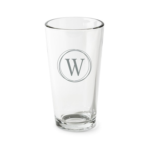 monogrammed pint glass