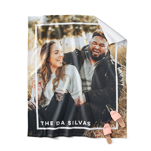 photo blanket with picture of couple