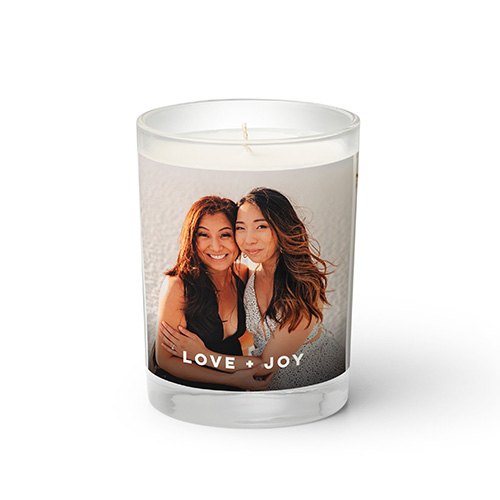photo candle with picture of two women