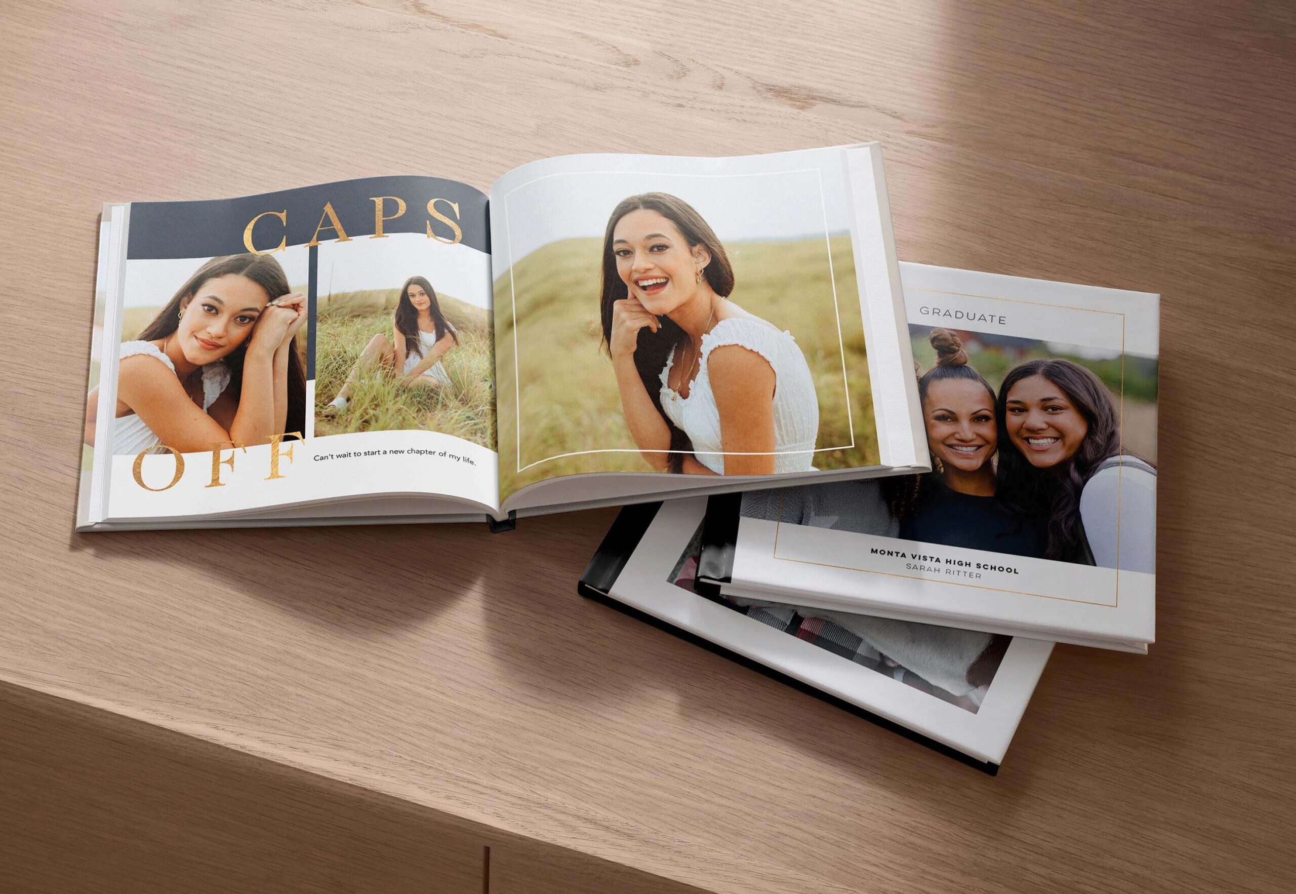 collection of graduation photo books
